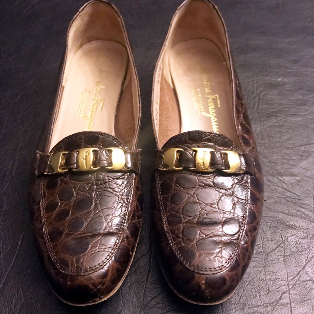 Vintage Salvatore Ferragamo Boutique Croc Loafer